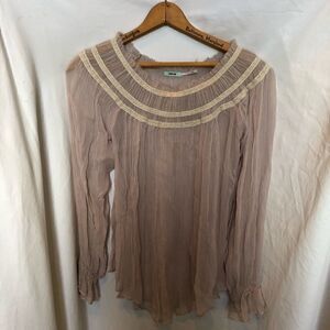 Kimchi Blue Sheer Blouse Pale lavender Small